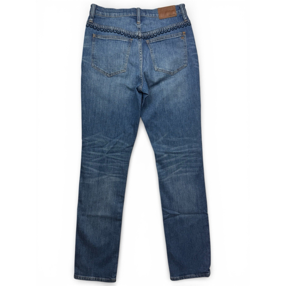 Madewell The High Rise Slim Boyjean 25 Floral Embroidery Beaded Edition Jeans - Picture 6 of 12